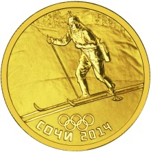 Реверс монеты Биатлон