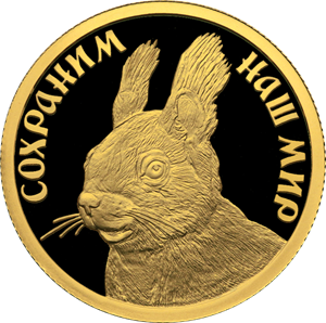 Реверс монеты Белка обыкновенная